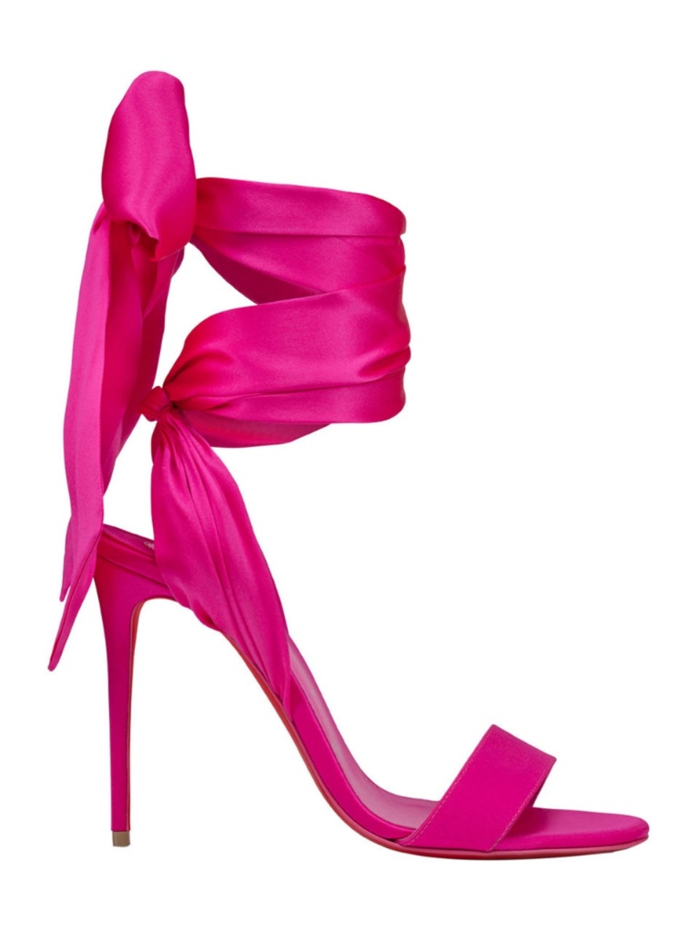 Christian Louboutin Sandale Du Desert 100mm - Pink Crepe Satin 39.5